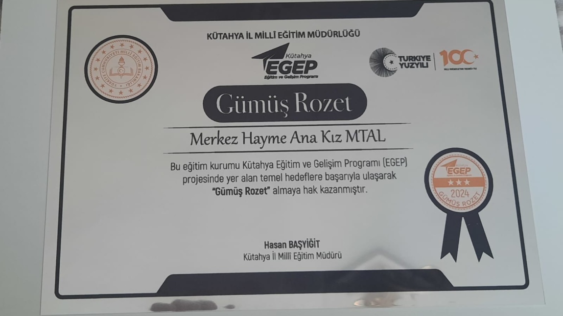 EGEP'de Gümüş Rozet Aldık